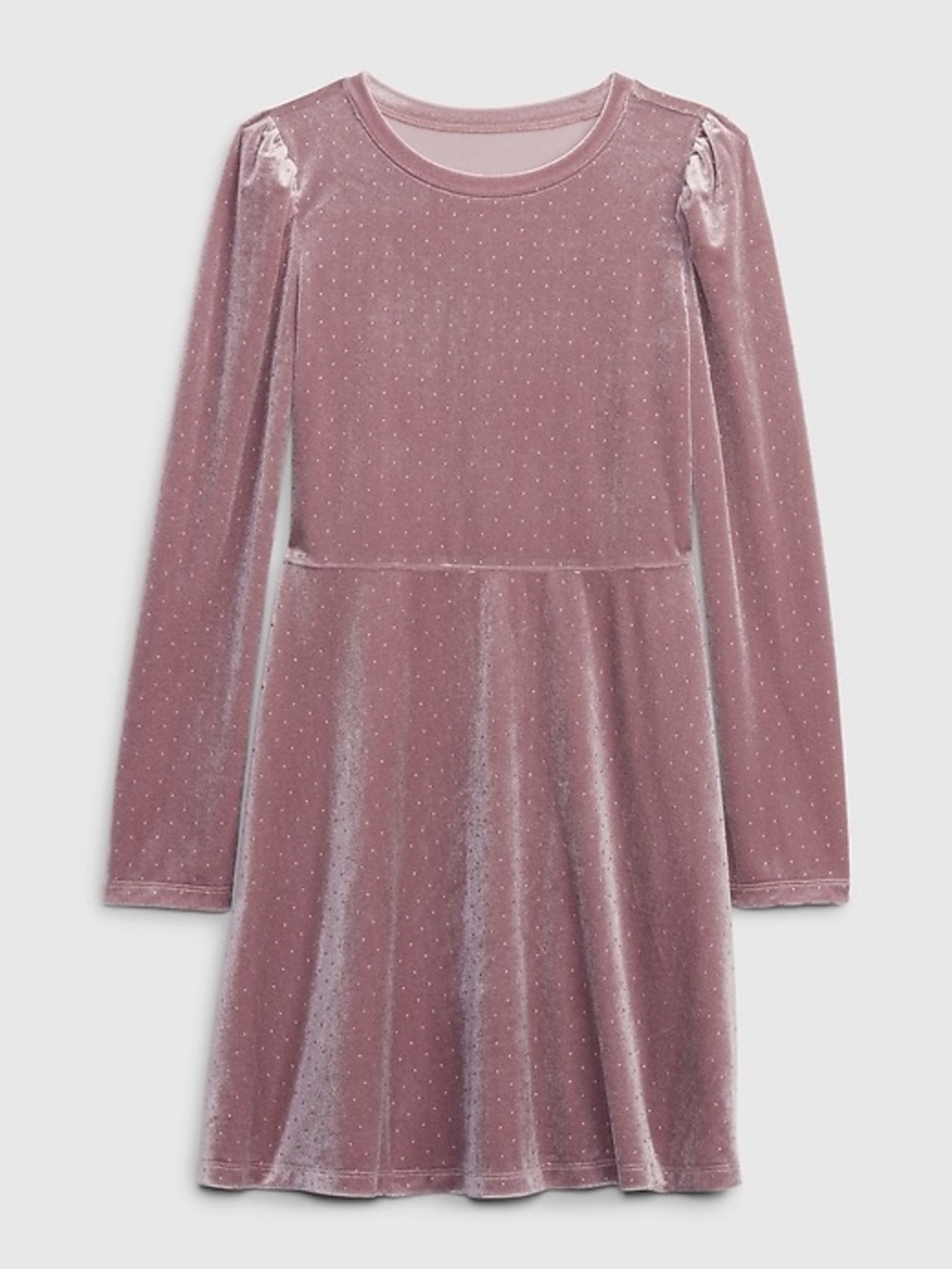 GAP Girls' Rose Velvet Long-Sleeve Party Dress
